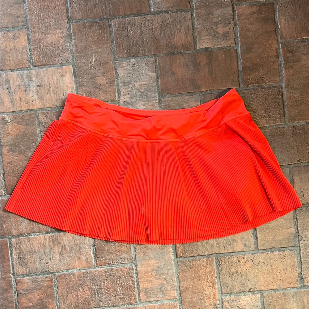 🕶️lululemon skort Pleat to Street Mid-Rise Skirt Tennis Golf Hot Heat Red 14 XL - Picture 6 of 10